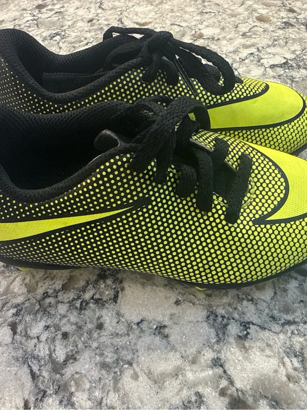 Nike Kids Soccer Cleats in Neon Yellow and Black